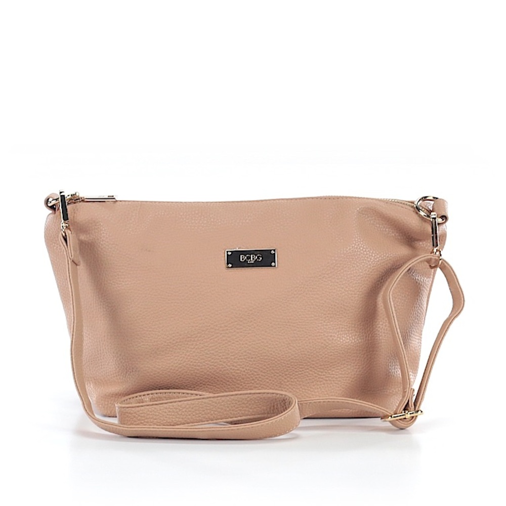 BCBG Paris faux leather solid beige crossbody bag